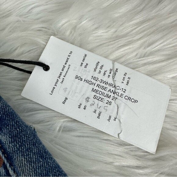 Re/Done Women's NWT 90s High Rise Ankle Crop Regal Dark Crystal Jeans W26-27/L27 - Picture 5 of 11